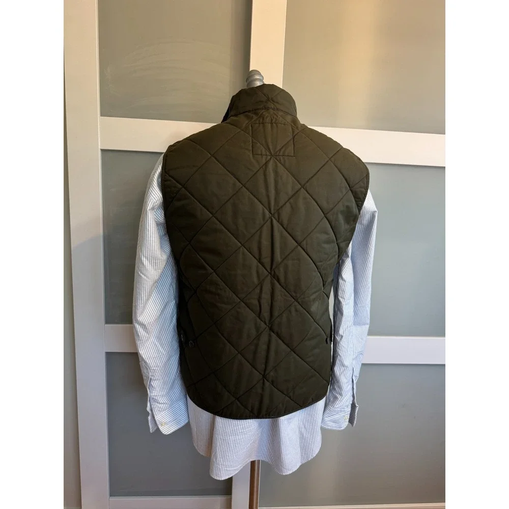 J.Crew Sussex Quilted Vest Mens M Olive Green PrimaLoft Insulated Classic Preppy